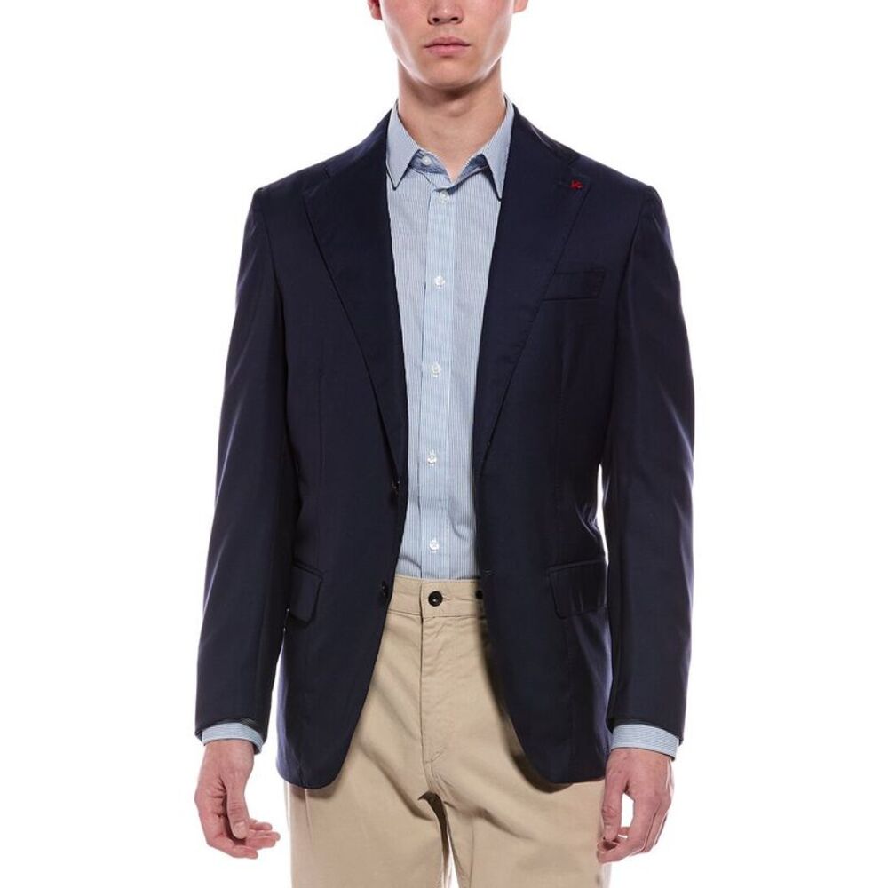 Isaia Mens  Wool Jacket, Blue